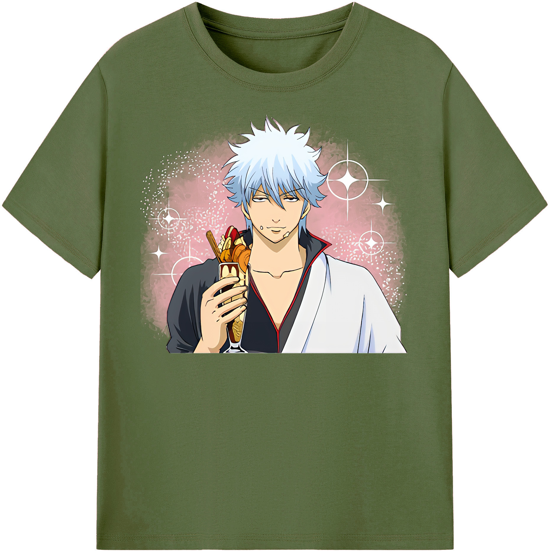 （画像用） ぎんたま 坂田銀時（さかたぎんとき） 神楽 志村新八（しむら しんぱち） GINTAMA Sakata Gintoki Kagura Shimura Shinpachi 綿100％半袖Tシャツ（フロントプリント）
